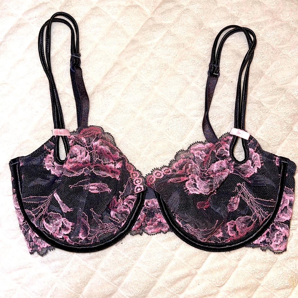 Grey & Pink unlined bra
